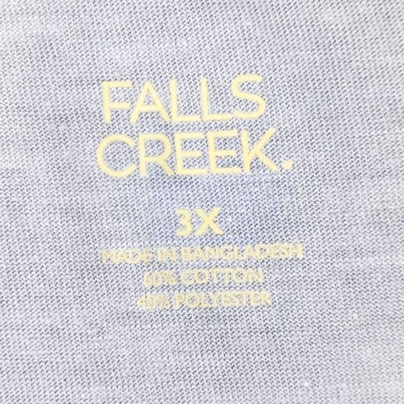 #085 Falls Creek Purple/Blue V Neck Short Sleeve Top Size 3X - Picture 2 of 2